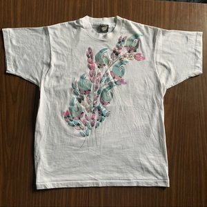 Kitschy Painted Floral White Tee